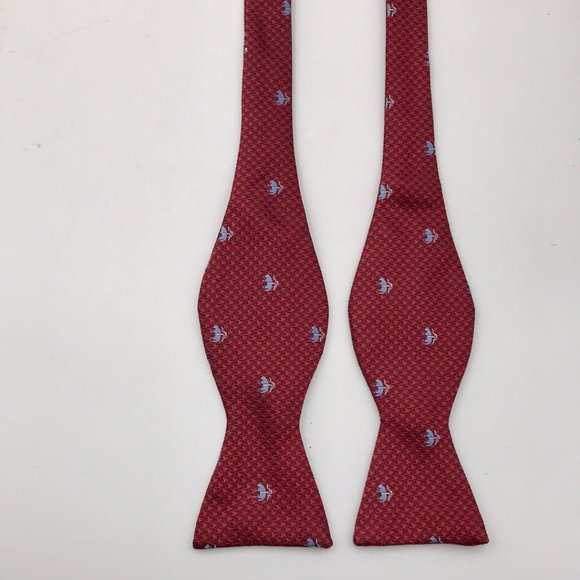 Brooks Brothers Silk Logo Print Bow Tie
